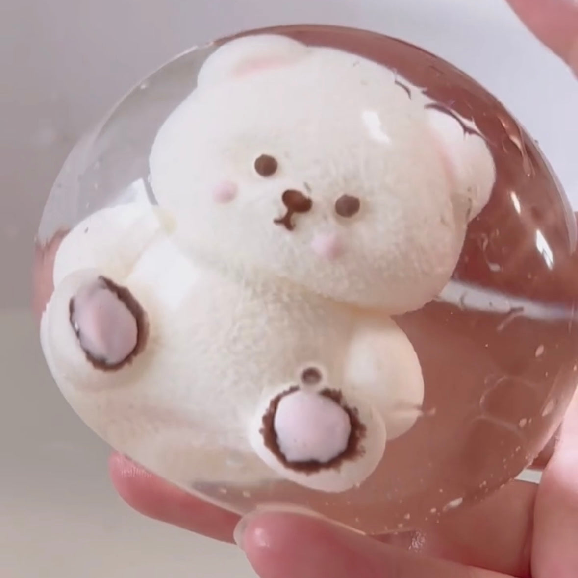 Handmade Transparent Bear Ball Taba Squishy Toy – product image 3
