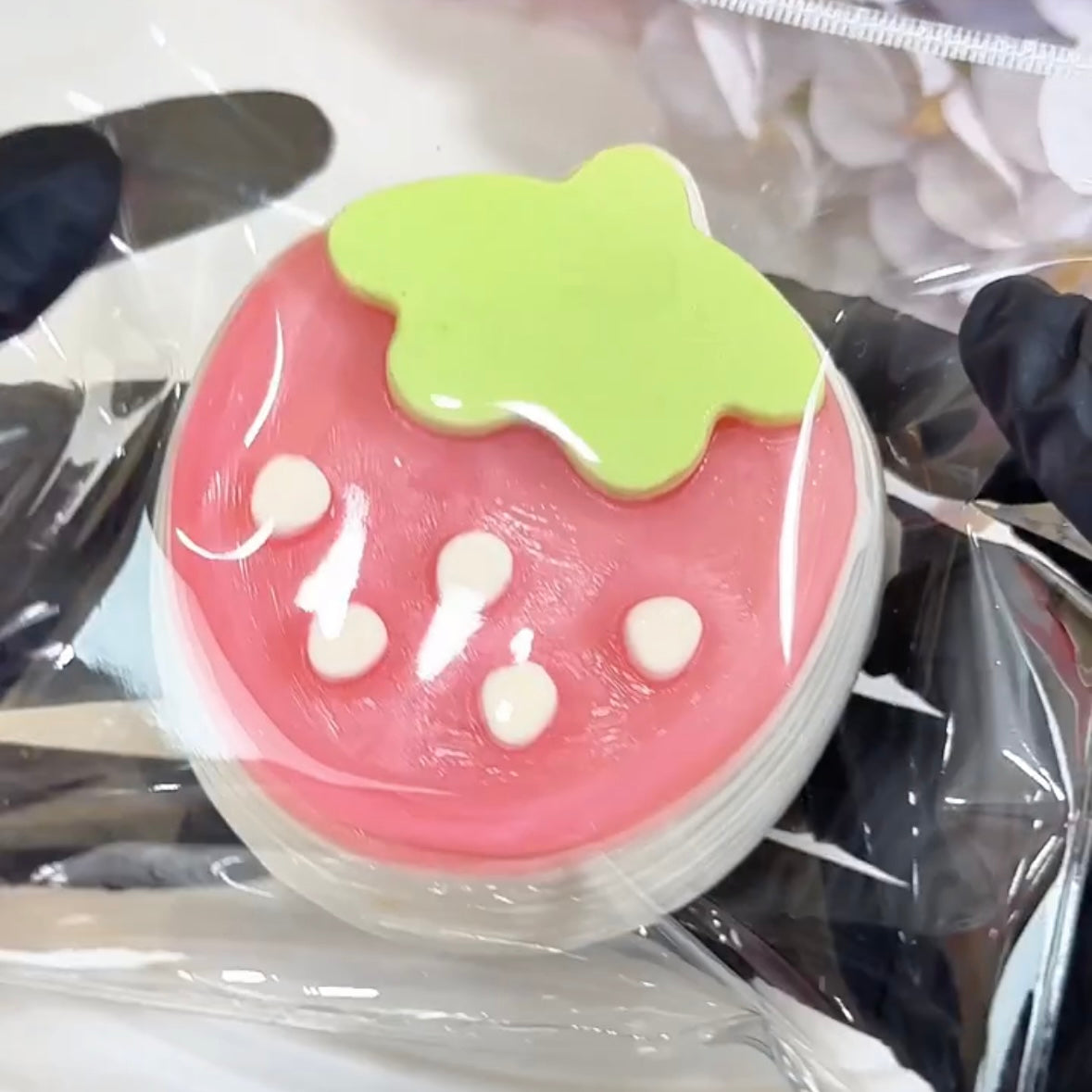 180g Handmade Silicone Strawberry Stress Relief Squishy Toy – product image 3