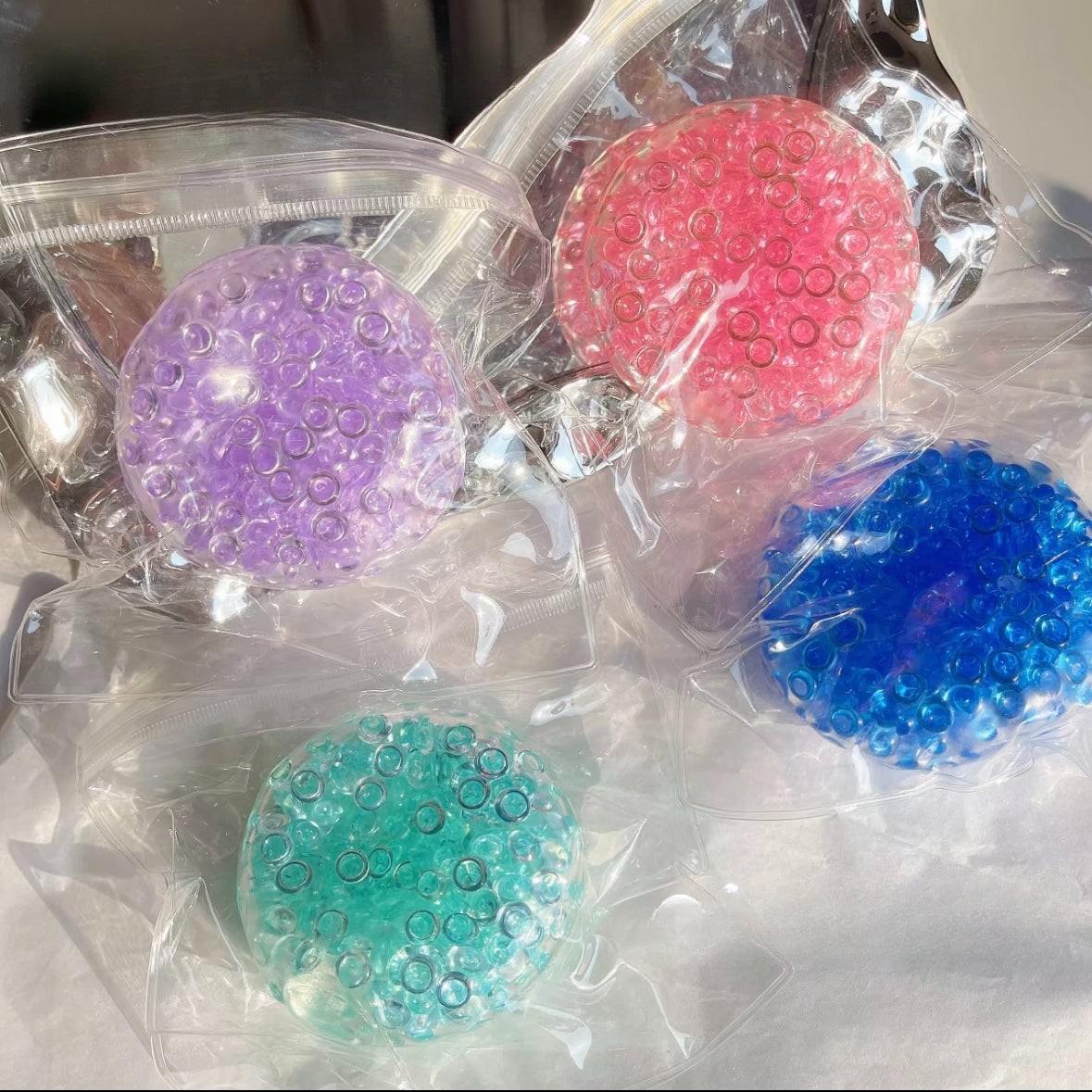 Handmade Stress Balls — Purple / Green / Blue
