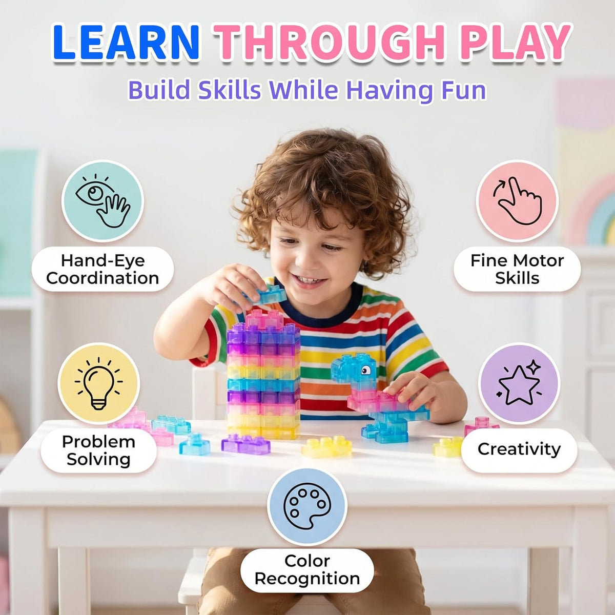 40-Piece Gummy Squishy Building Blocks
