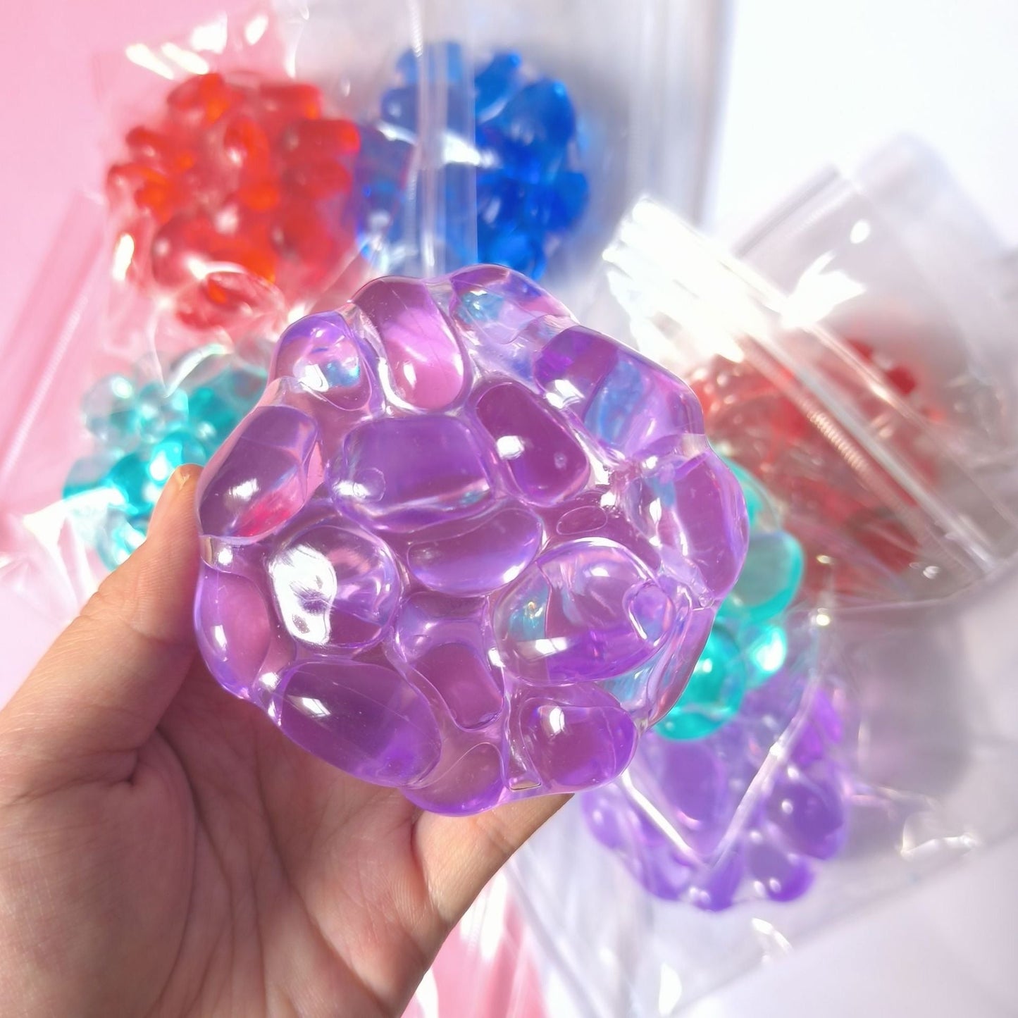 Handmade Stress Balls — Green / Purple / Blue – product image 4
