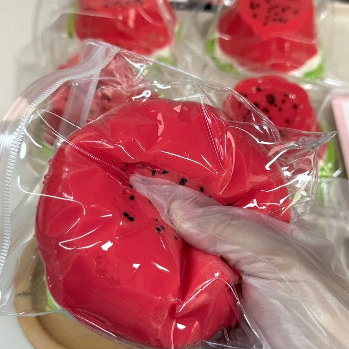 Handmade Watermelon Pudding Stress Relief Squishy Toy - Christmas Series – product image 3
