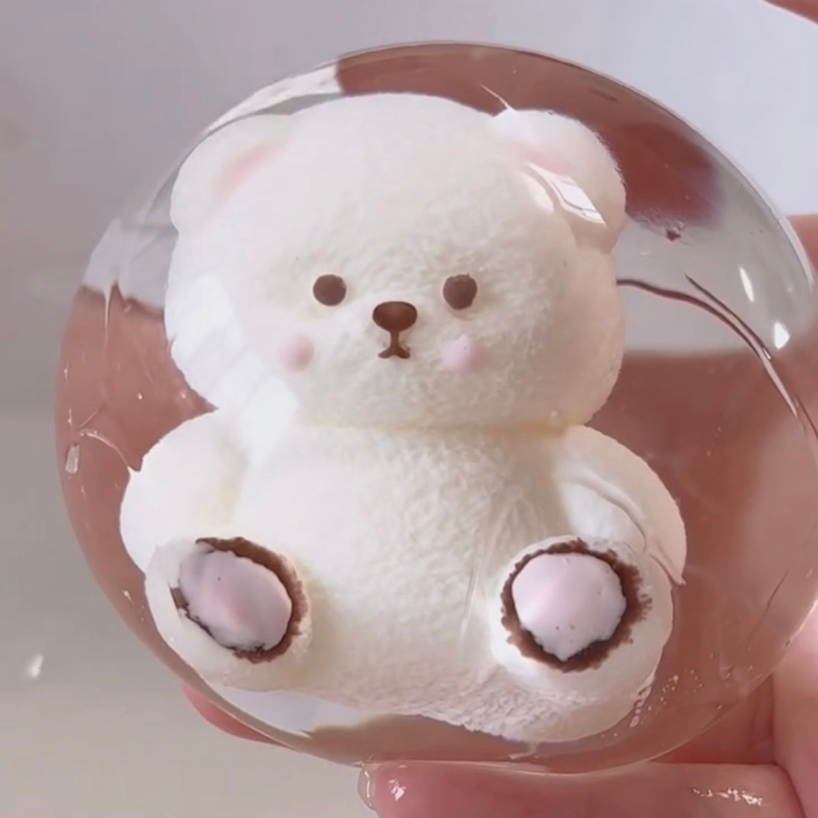 Handmade Transparent Bear Ball Taba Squishy Toy – product image 5