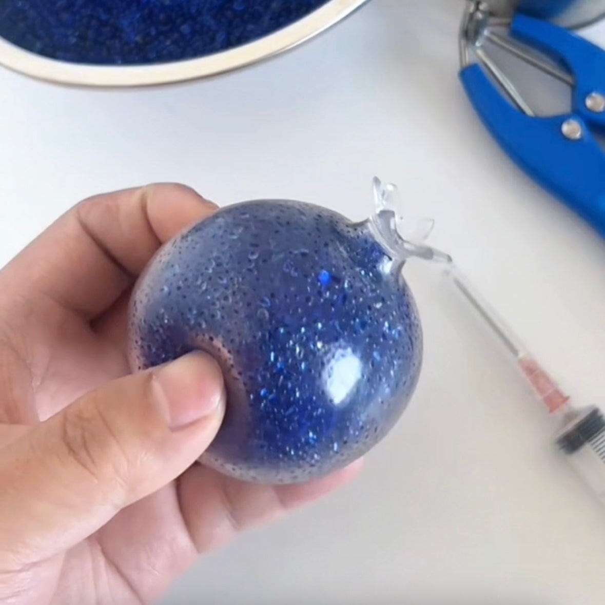 Garnet Red / Garne Blue Handmade Stress Balls – product image 4