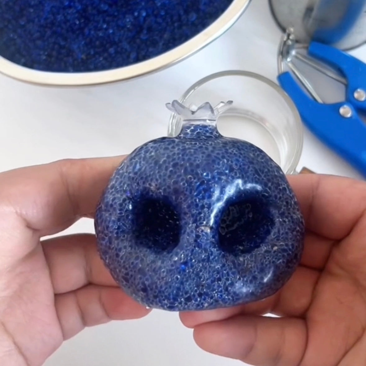 Garnet Red / Garne Blue Handmade Stress Balls – product image 3