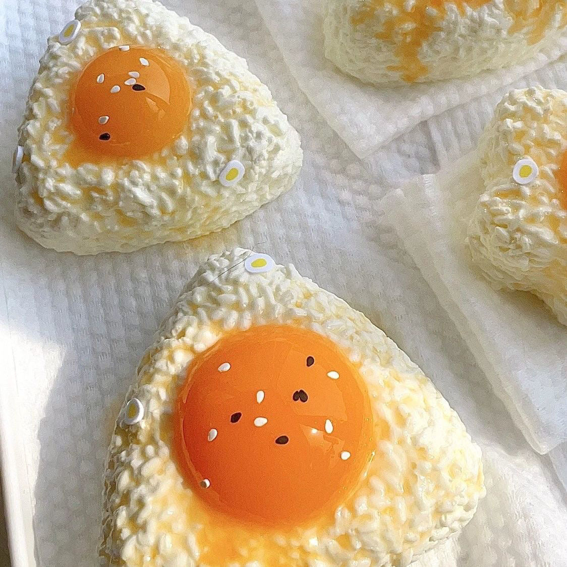Handmade Silicone Rice Ball with Eggs Stress Relief Squishy Toy – product image 3
