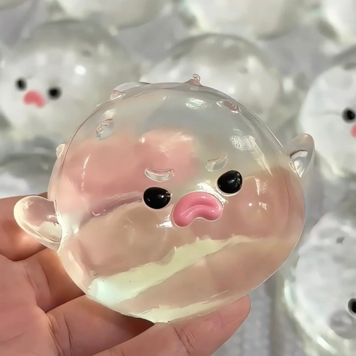 Transparent Puffer Fish Stress Relief Taba Squishy Toy – product image 2