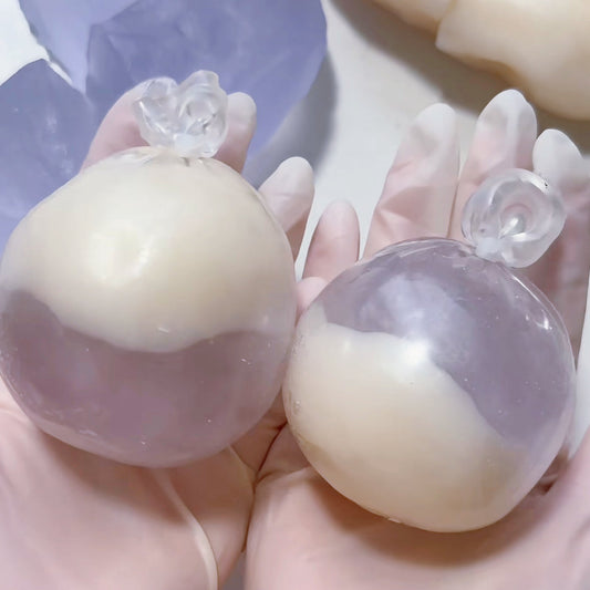 Coconut Oil Soap Base Handmade Stress Balls — 1pc Purple / 1pc Green