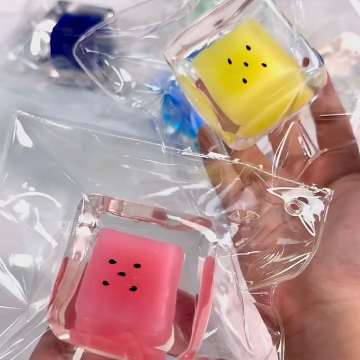 Transparent Watermelon Ice Cube Taba Squishy Toy – product image 4