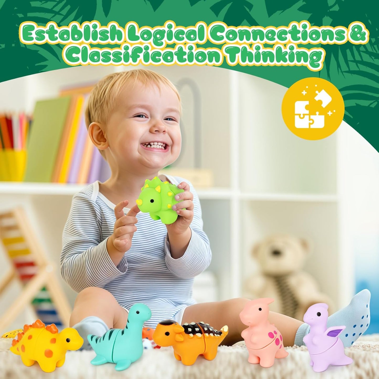 10-Piece Montessori Dinosaur Matching Set