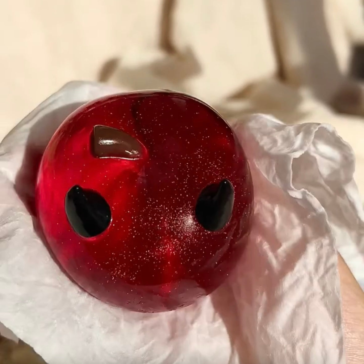 Transparent Red Apple Taba Squishy Toy – product image 4