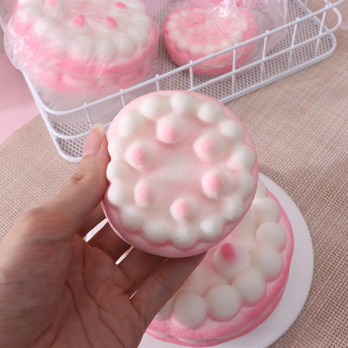 Slow Rising Squishy Pink Cake Stress Relief Decompression Toy – product image 4