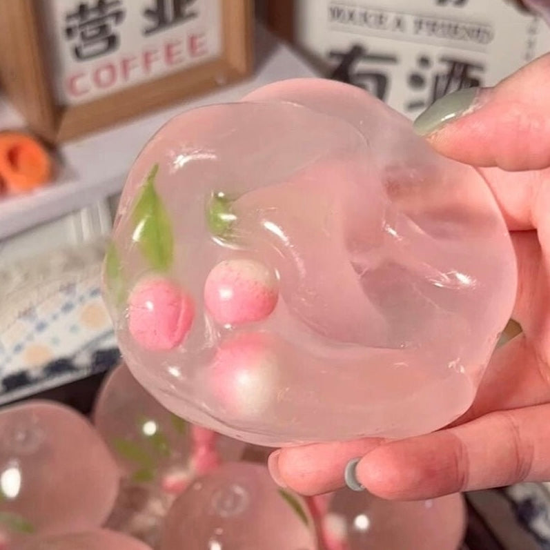 Blueberry/Peach/Green Grape Coconut Oil Soap Base Stress Ball Squishy Stress Relief Decompression Toy – product image 2