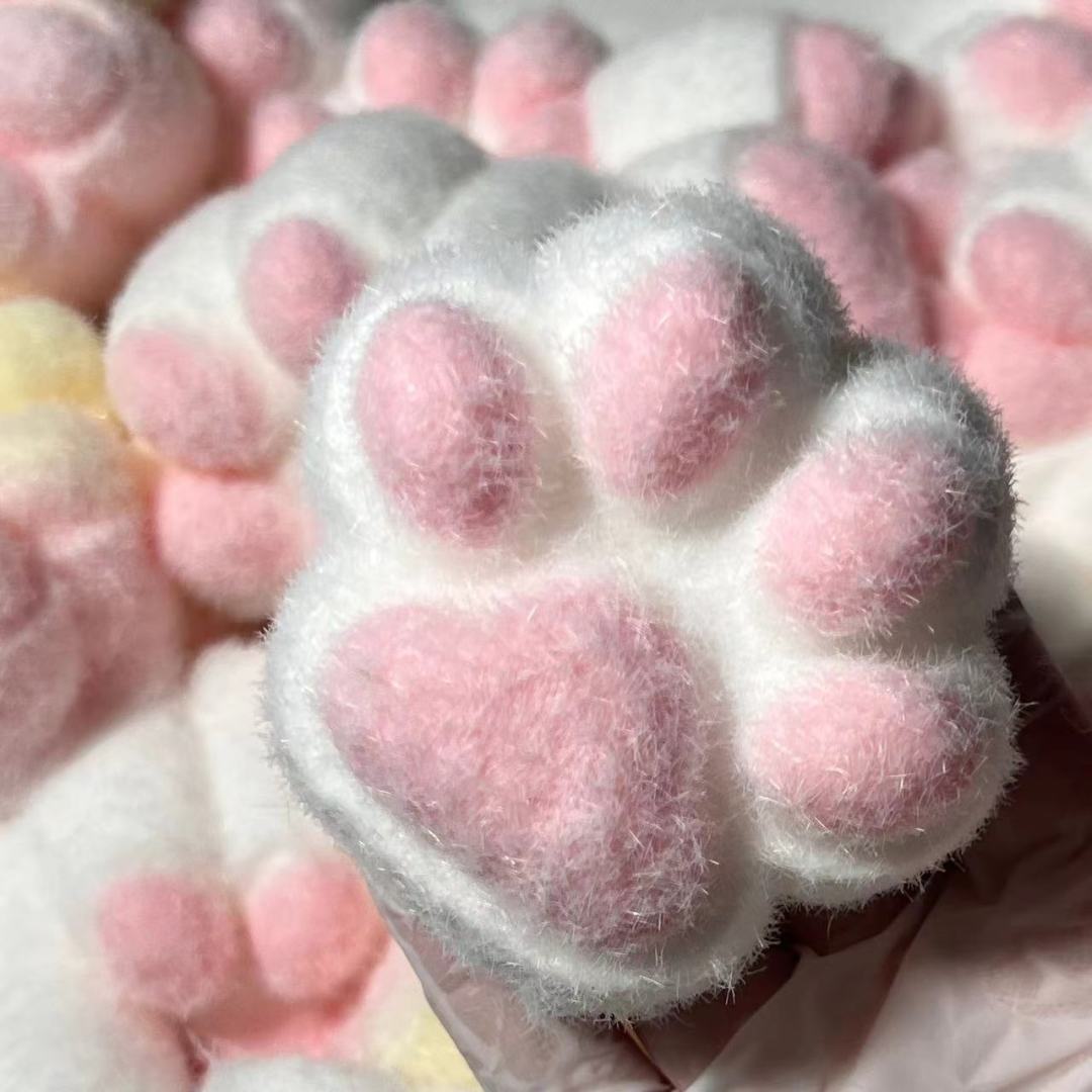 Handmade Silicone Cat’s Paw Stress Relief Taba Squishy Toy with Flocking – product image 5
