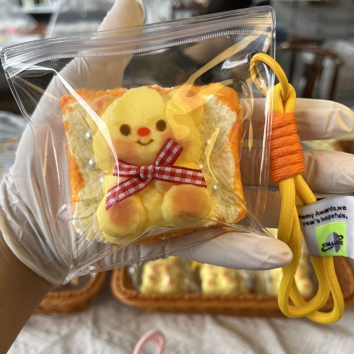 Handmade Silicone Bear & Toast Squishy Toy – product image 5