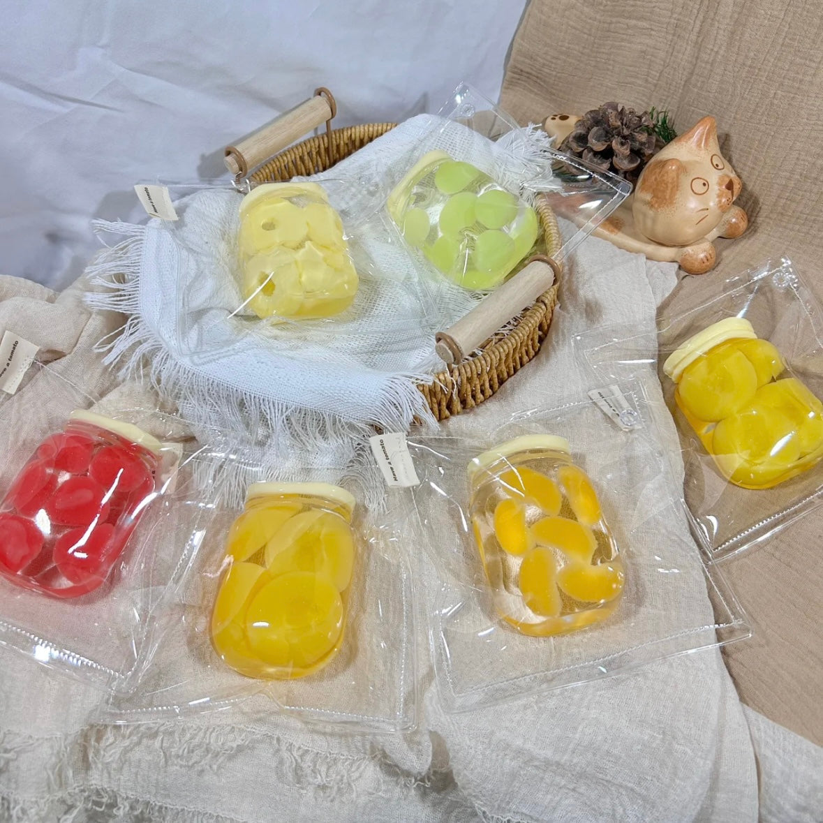 Handmade Transparent Mango Strawberry Yellow Peach Green Grape Taba Squishy Toy – product image 2