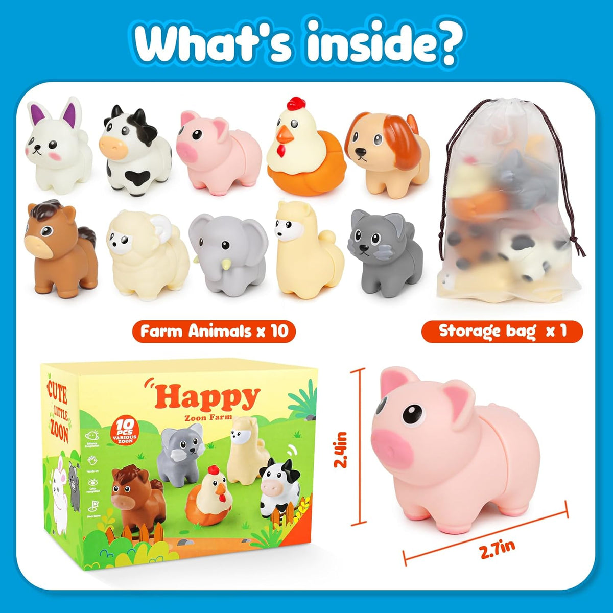 10-Piece Montessori Farm Animal Matching Set