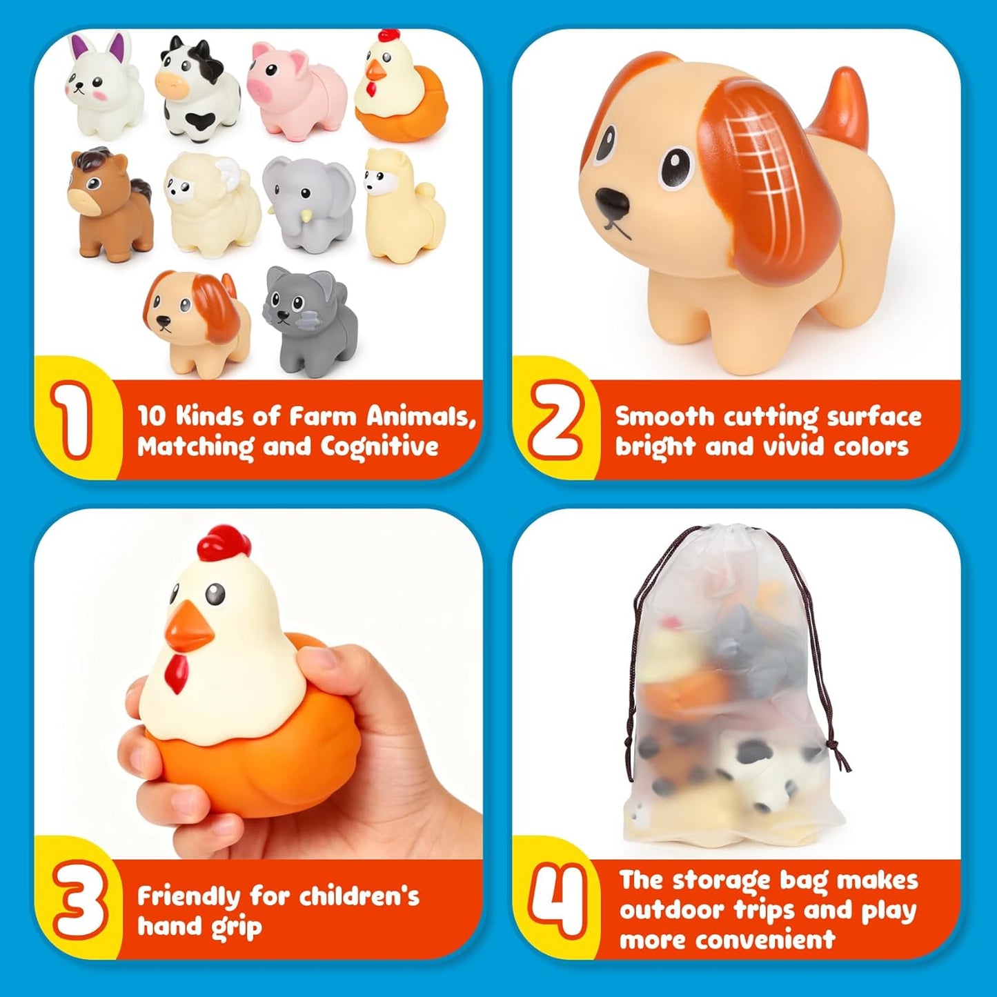 10-Piece Montessori Farm Animal Matching Set