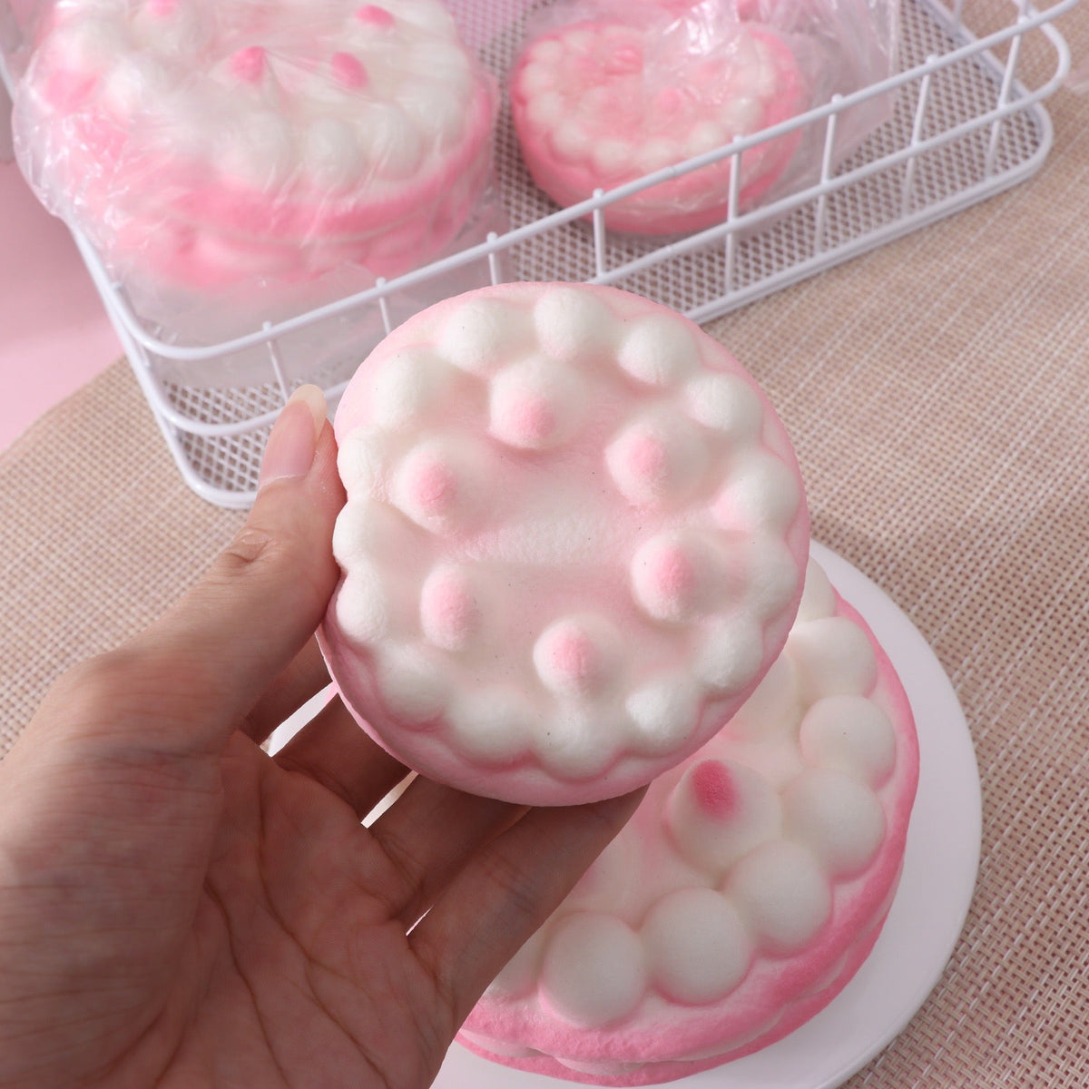Slow Rising Squishy Pink Cake Stress Relief Decompression Toy – product image 3