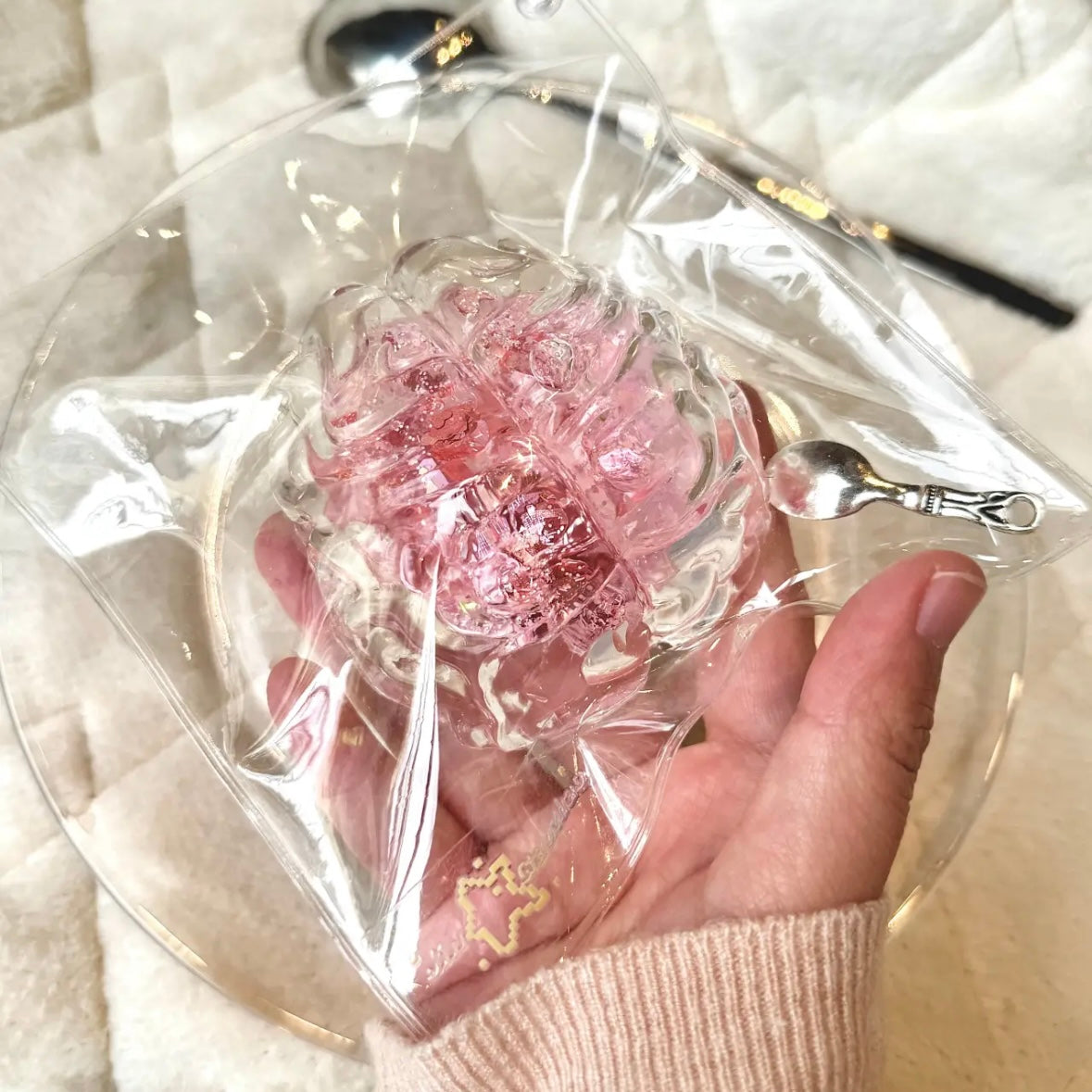 Handmade Transparent Strawberry Brain Taba Squishy Toy (Liquid Squishy) – product image 4