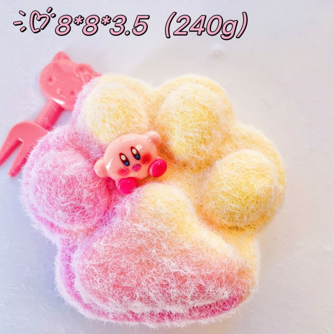 260g Handmade Silicone Cat's Paw Stress Relief Squishy Toy — pink & white / yellow & pink / pink & blue & More – product image 2