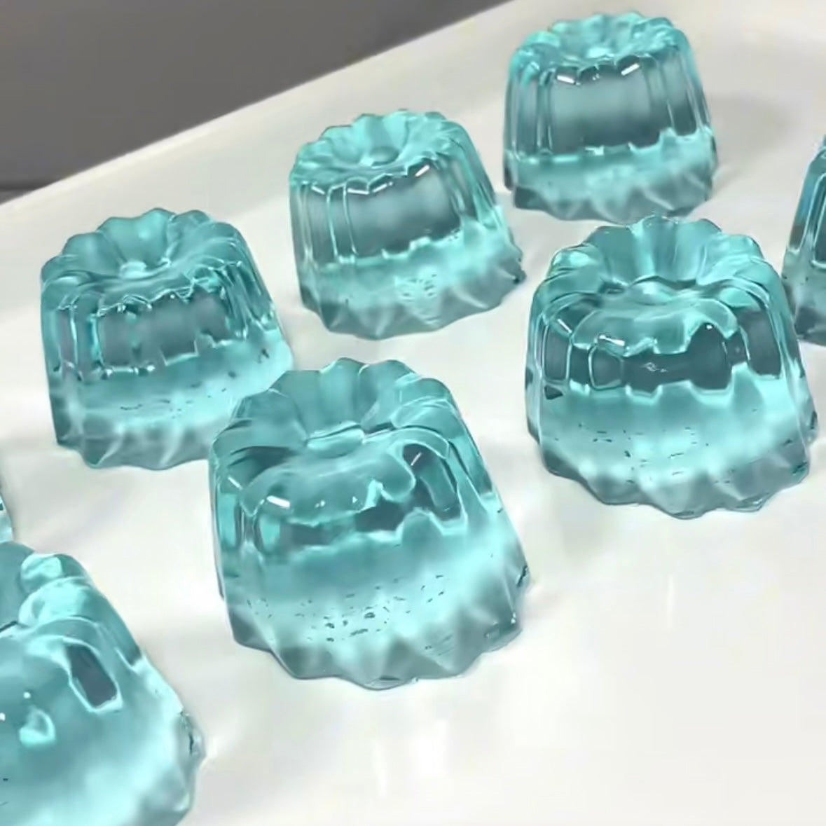 Handmade Silicone Transparent Blue Dessert Canula Cake Squishy Toy – product image 2