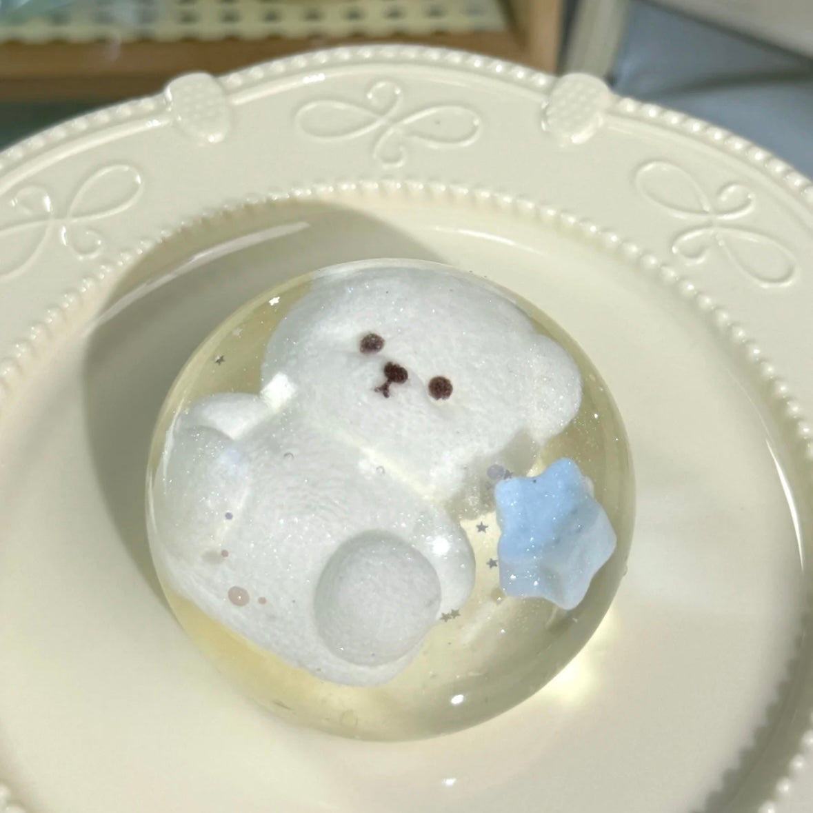 Handmade Transparent Bear Ball Taba Squishy Toy – product image 2