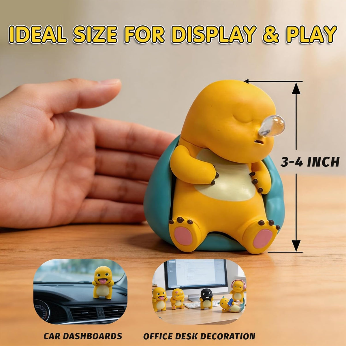 Nailon Cute Yellow Dinosaur Figures 6Pcs Set