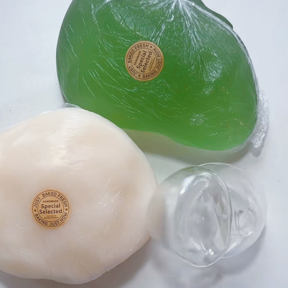Coconut Oil Soap Base Handmade Stress Balls — 1pc Purple / 1pc Green – product image 4