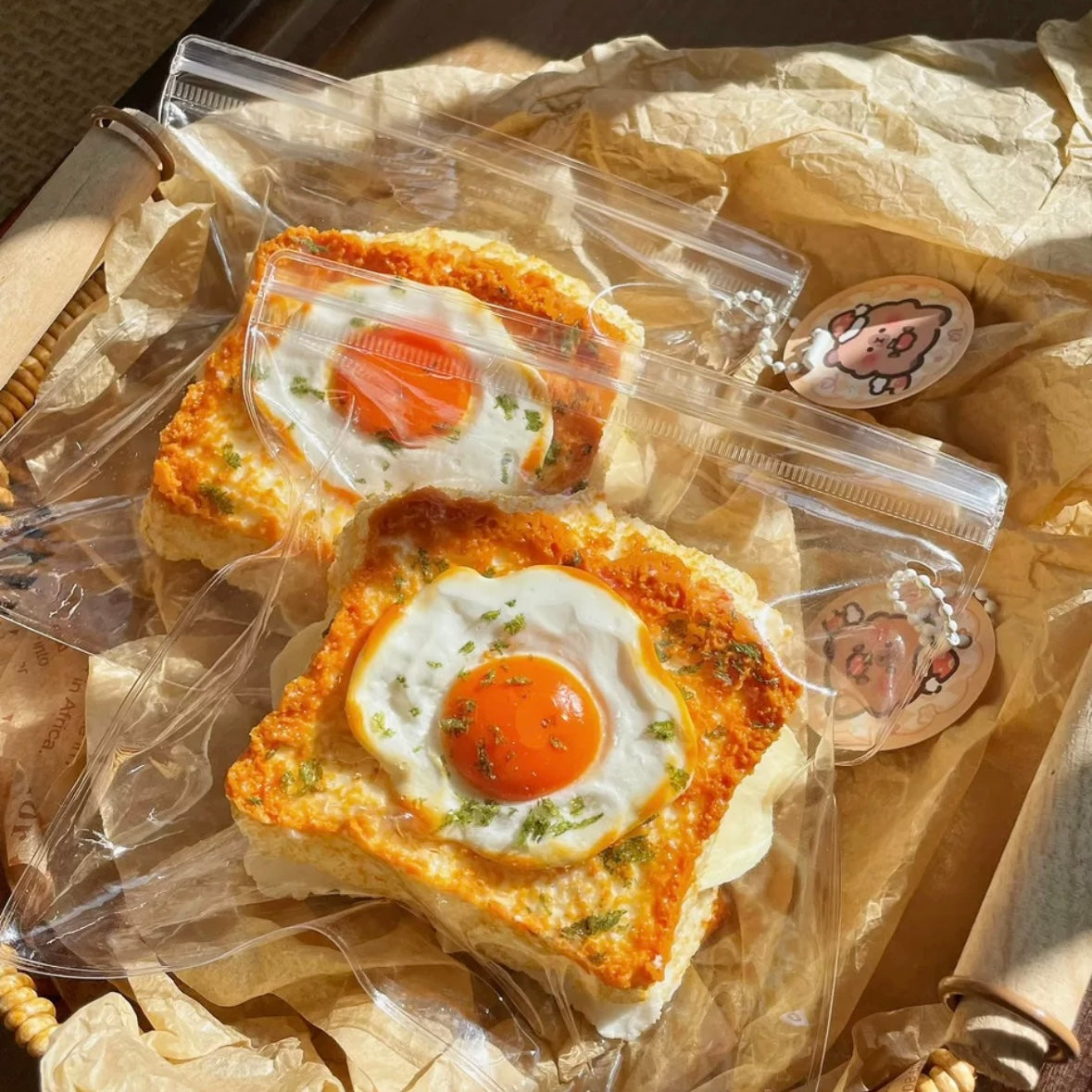 Handmade Egg Toast Taba Squishy Toy – product image 2