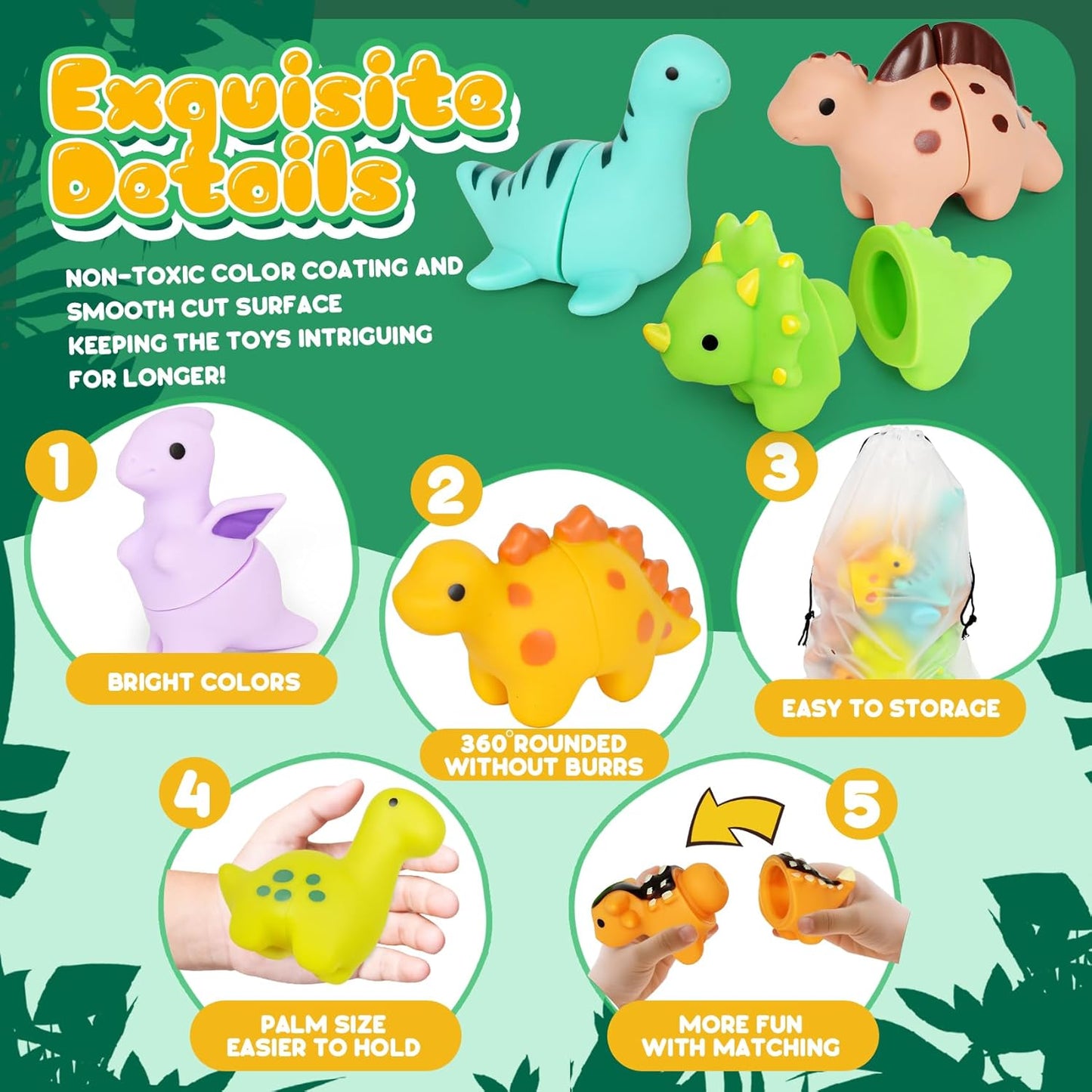10-Piece Montessori Dinosaur Matching Set