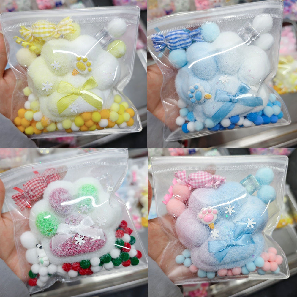 260g Handmade Silicone Cat's Paw Stress Relief Squishy Toy — Pink / Pink & Blue / Yellow & White & More