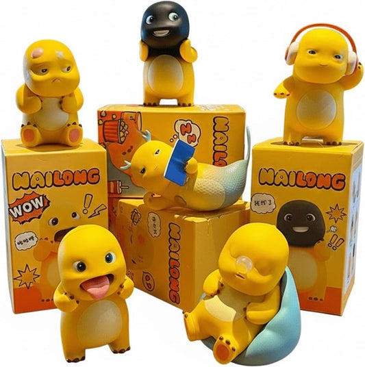 Nailon Cute Yellow Dinosaur Figures 6Pcs Set