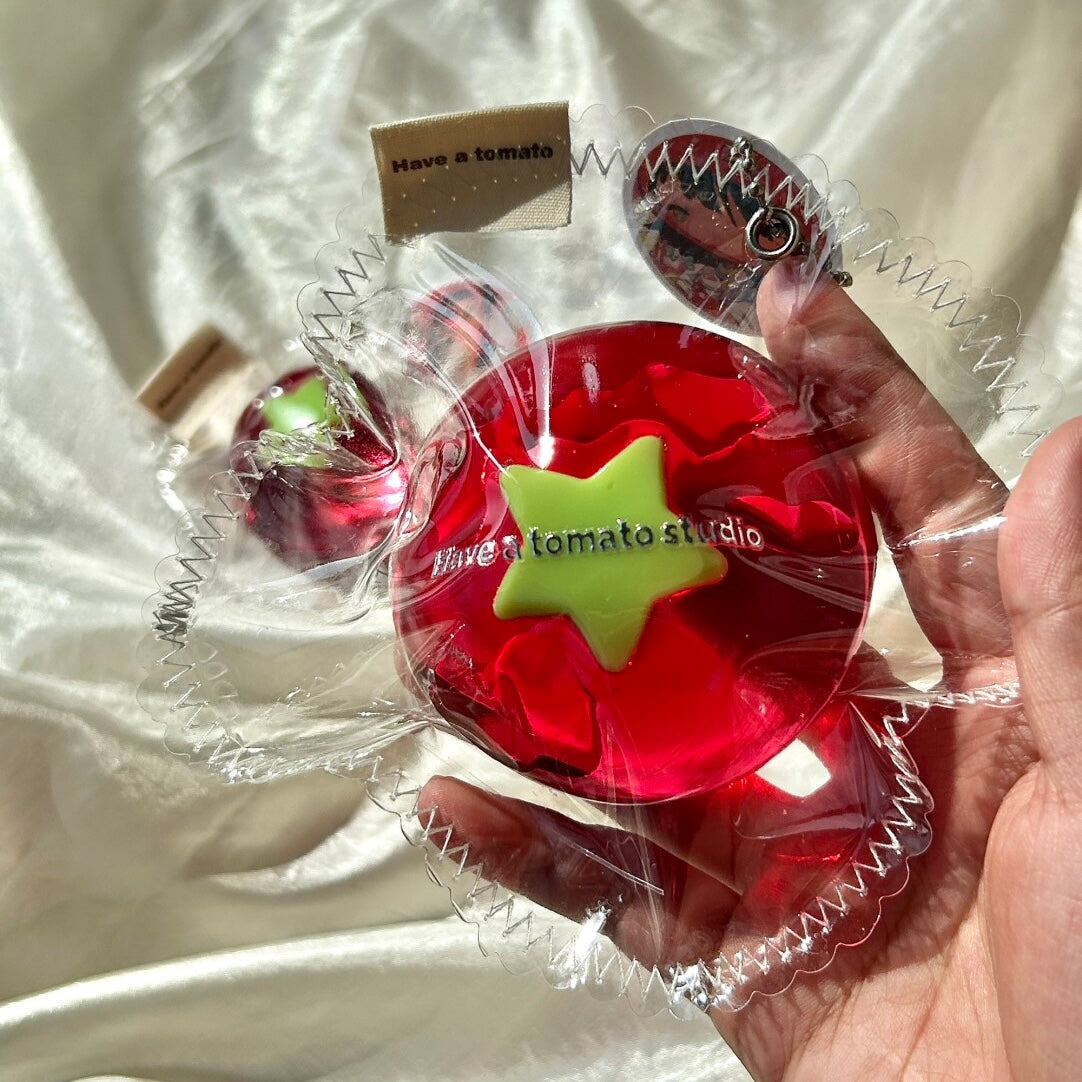 Handmade Transparent Tomato Taba Squishy Toy – product image 3