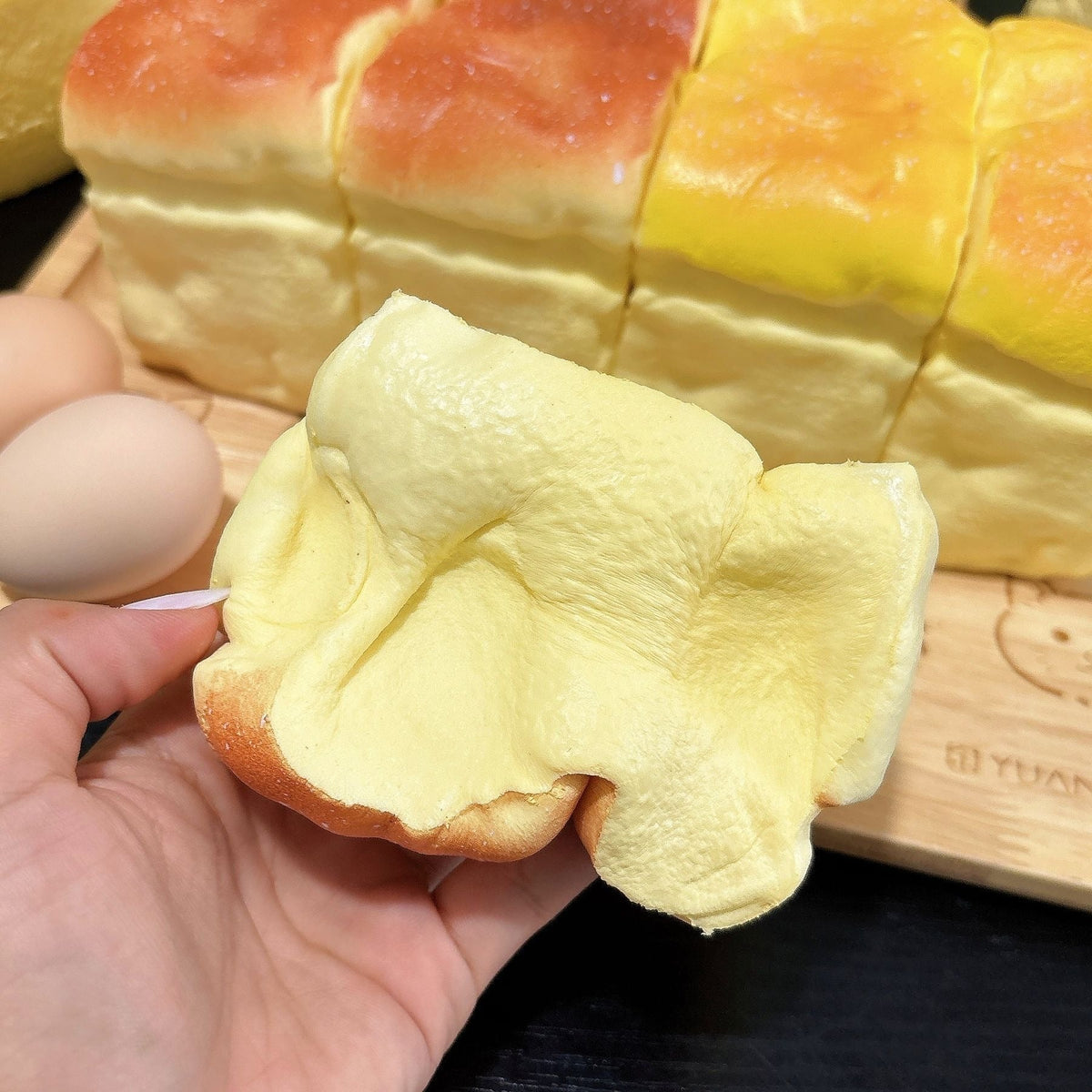 Custard Bread Slow-Rising Squishy – Honey Yellow, Caramel Brown & 2-Color Set