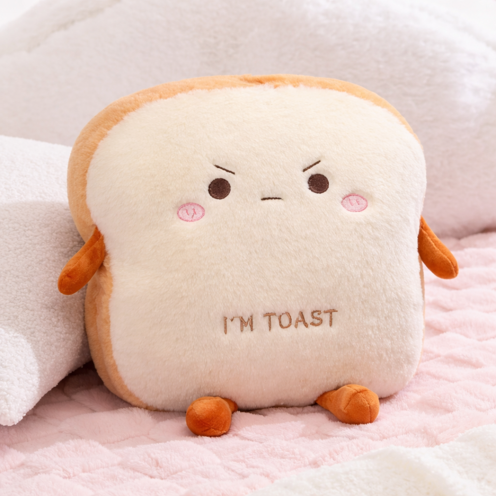 Fluffy Toastie Bread Hand Warmer Plushies — image 2