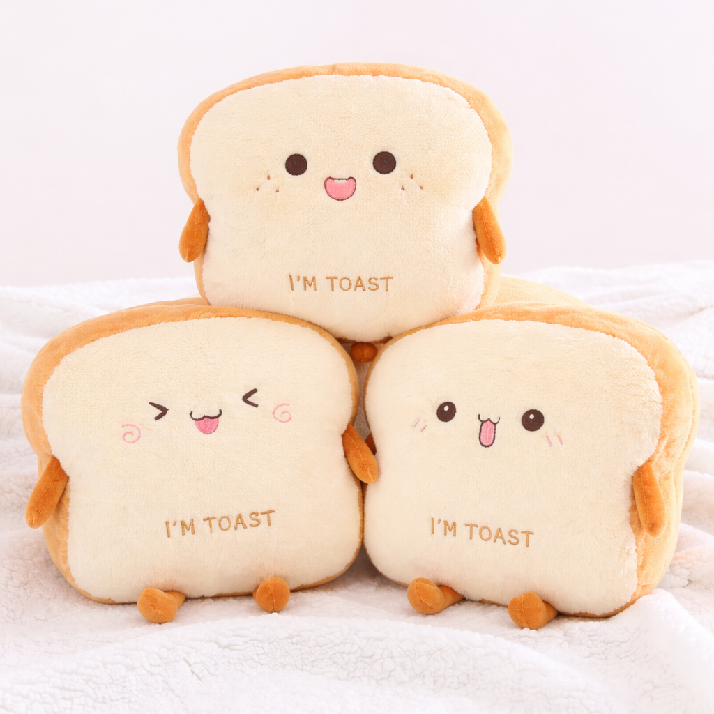 Fluffy Toastie Bread Hand Warmer Plushies — image 8