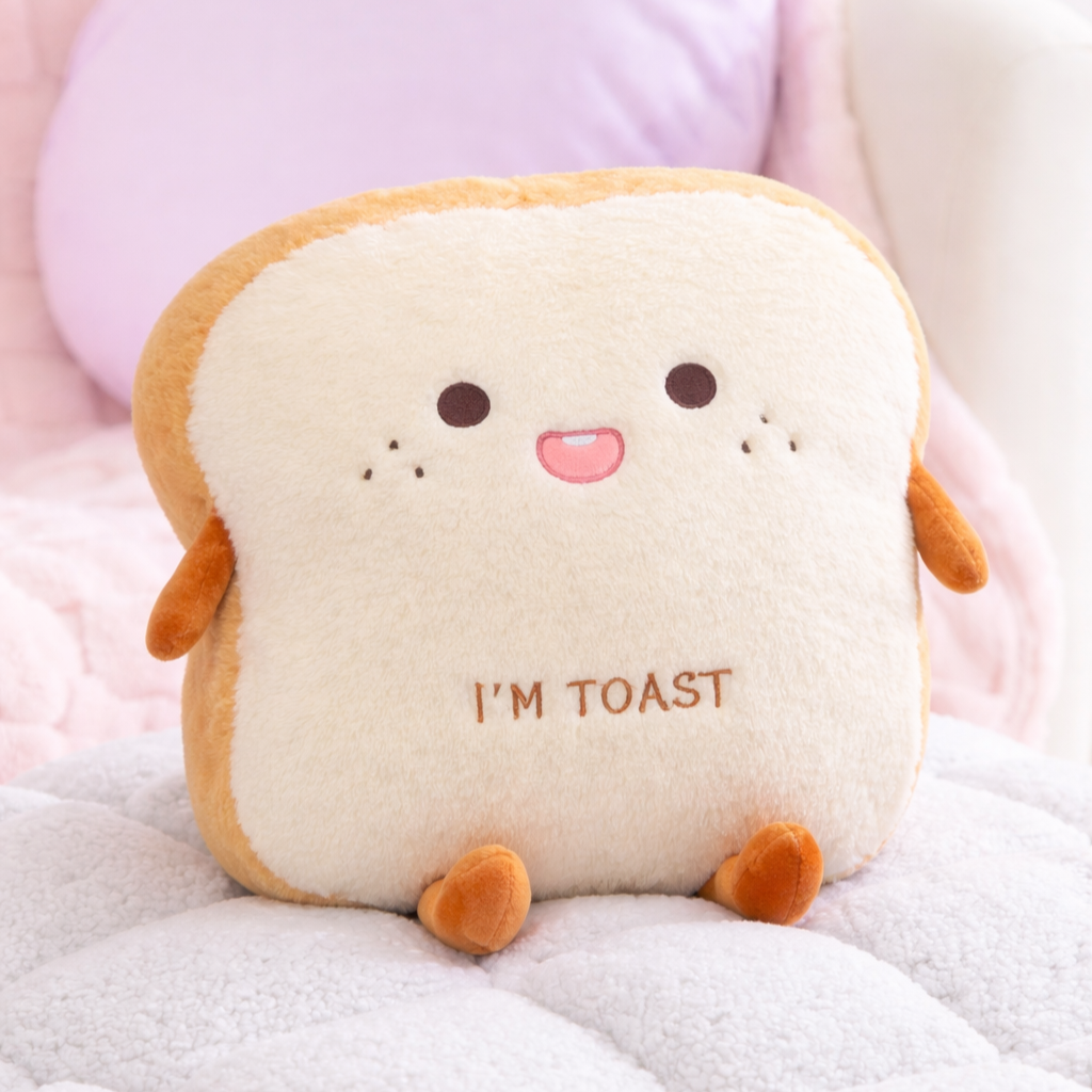 Fluffy Toastie Bread Hand Warmer Plushies — image 1