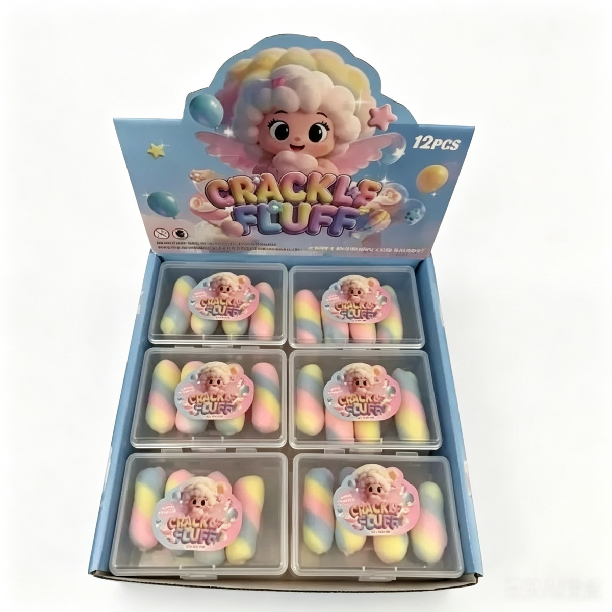 Crackle Fluff Rainbow Marshmallow Squishy – product image 3