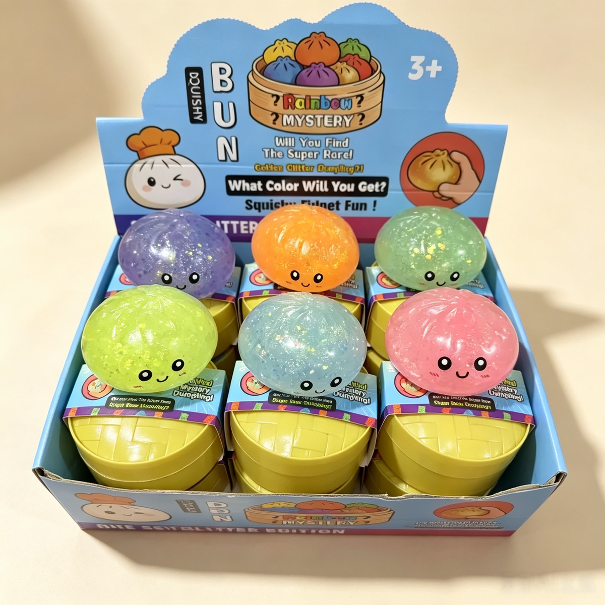 Glitter Dumpling Squishy in Bamboo Steamer – product image 3