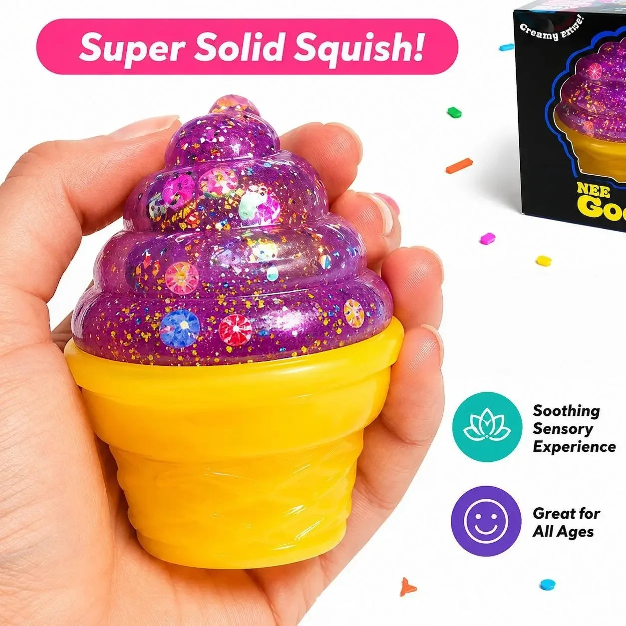 Glitter Ice Cream Squishy — Maltose Stress Relief Squeeze Toy – product image 3