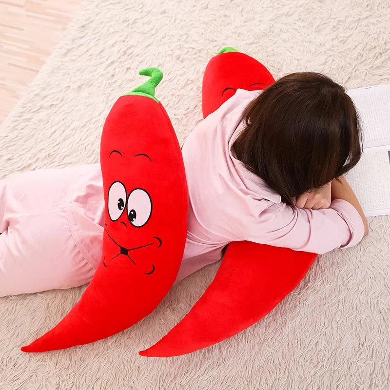 Red Chili Plush Pillow - Long Soft Pepper Cushion, 31-39" | 80-100 cm — image 2