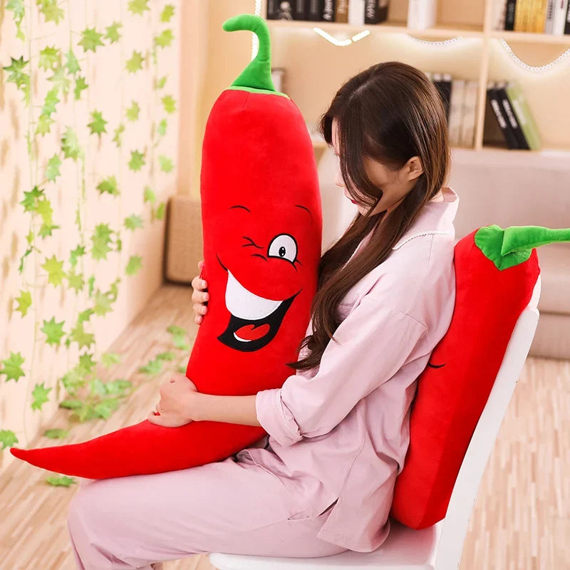 Red Chili Plush Pillow - Long Soft Pepper Cushion, 31-39" | 80-100 cm — image 3