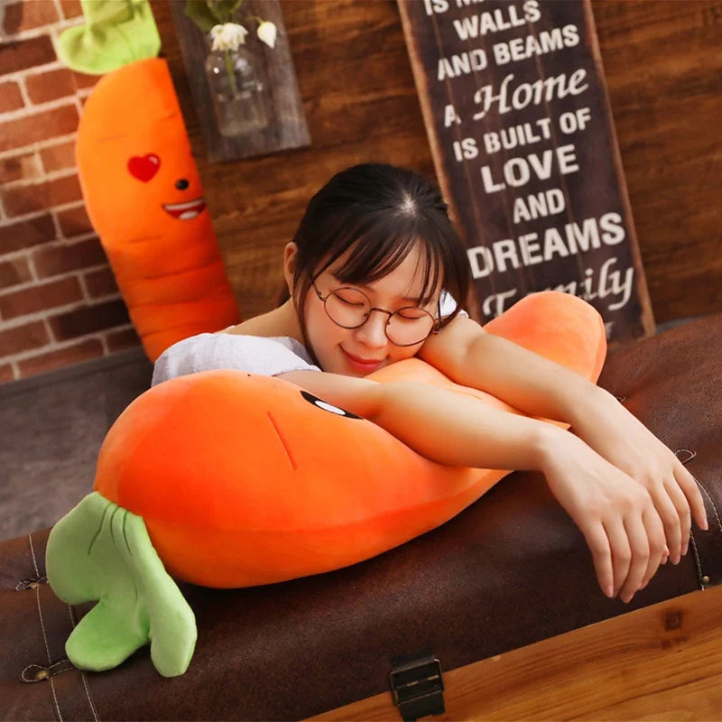 Smiling Carrot Plush | Soft Veggie Pillow Doll, 18–43" | 45–110 cm — image 4