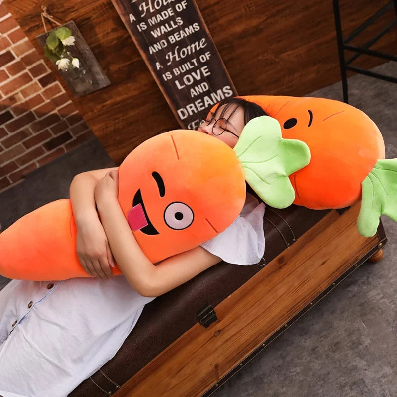 Smiling Carrot Plush | Soft Veggie Pillow Doll, 18–43" | 45–110 cm — image 3