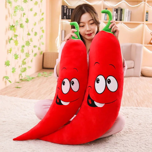 Red Chili Plush Pillow - Long Soft Pepper Cushion, 31-39" | 80-100 cm — image 1