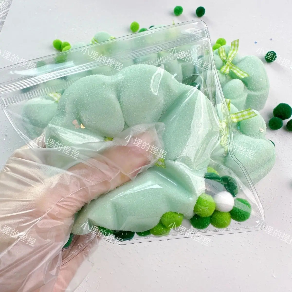 Handmade Green Cat's Paw Taba Squishy Toy – product image 2