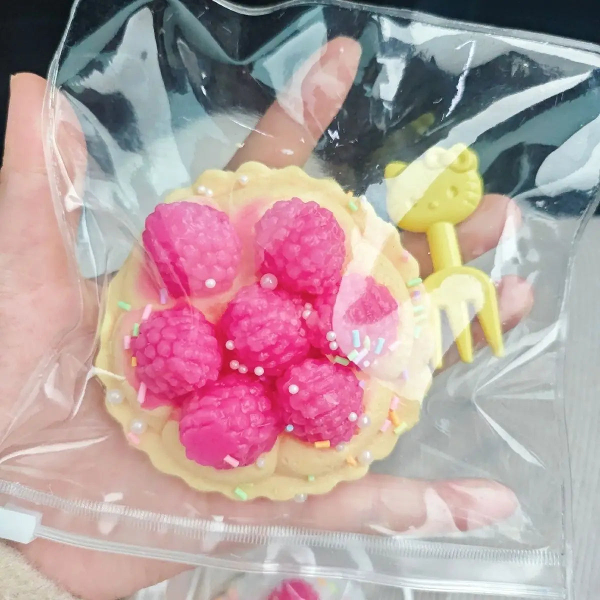 Handmade Silicone Raspberry Tart Stress Relief Taba Squishy Toy – product image 6