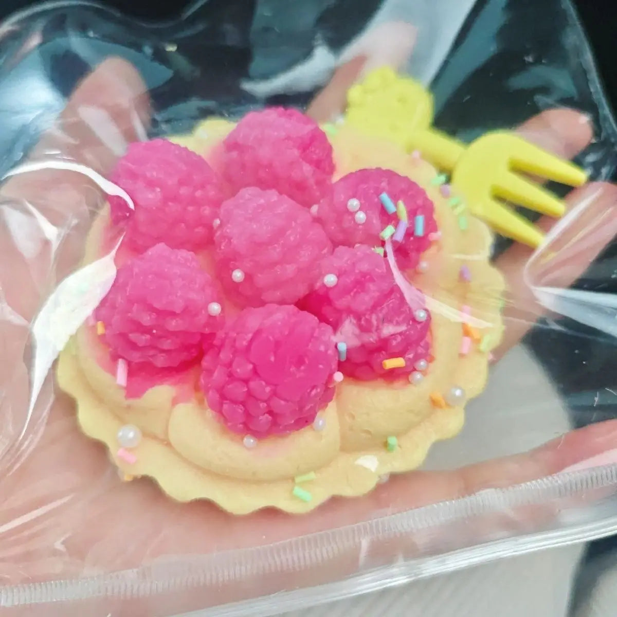 Handmade Silicone Raspberry Tart Stress Relief Taba Squishy Toy – product image 2