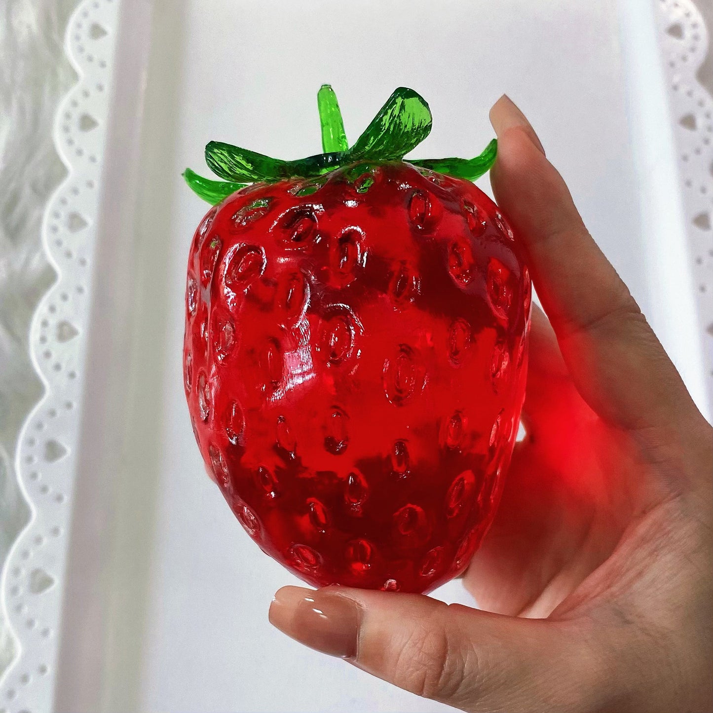 Strawberry Shape Vaseline Base Handmade Stress Ball – product image 6